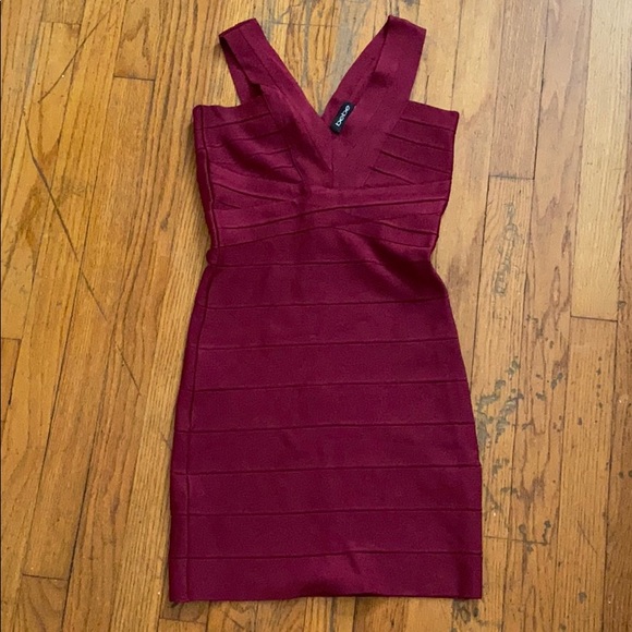 bebe Dresses & Skirts - Burgundy Bandage Dress